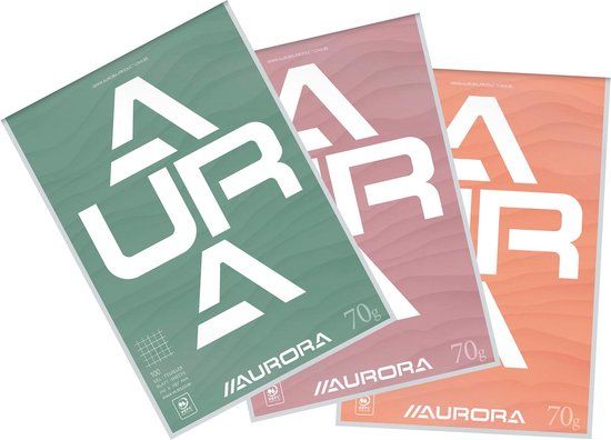 Aurora schrijfblok A4 70 g geruit 5x5, 100 vel 10 stuks
