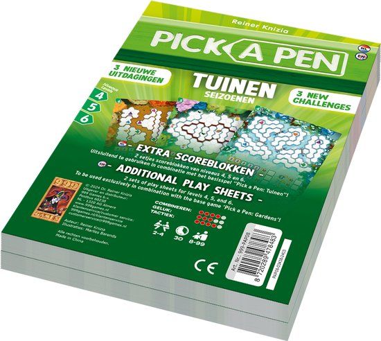999 Games Pick A Pen: Tuinen Seizoenen Level 4, 5, 6 Scoreblokken