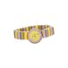 Montre, bois, jaune/lilas