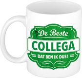 Shoppartners Bv Le meilleur collègue, c'est moi - tasse à café cadeau - mug - blanc avec emblème vert - 300 ml - céramique - départ