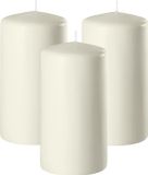 Enlightening Candles Bougie cylindrique/bougie pilier - 3x - blanc ivoire - D6 x H15 cm - 58 heures de combustion