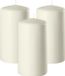 Enlightening Candles Bougie cylindrique/bougie pilier - 3x - blanc ivoire - D6 x H15 cm - 58 heures de combustion