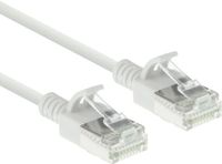 ACT Witte 2 meter LSZH U/FTP CAT6A datacenter slimline patchkabel snagless met RJ45 connectoren
