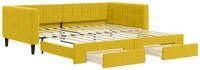 vidaXL Slaapbank met onderschuifbed en lades 100x200 cm fluweel geel
