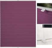 Stores Klemmfix plissé, vouwgordijn en jaloezie pour fenêtres et portes, offre à la fois intimité et luminosité, violet, 50x130 cm