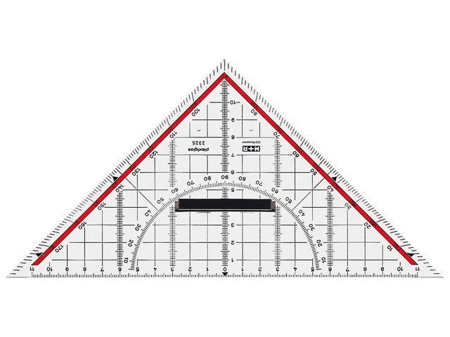 M+R Geodriehoek met afneembare grip 250 mm