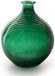 Jodeco Bloemenvaas/flesvaas - groen - bolvorm met ribbel - 16 x 20 cm
