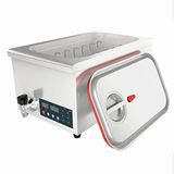 Lacor - 69492 - Professionele vacuümkoker voor het koken van vacuüm verpakte levensmiddelen van roestvrij staal, luchtdichte sluiting, afmetingen 62,5 x 36 x 30 cm, grijs