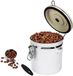 Unyqoos® Contenant à café hermétique élégant en acier inoxydable avec affichage de la date et cuillère - Capacité de 1,4 litre
