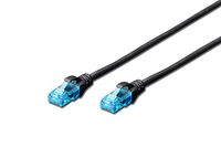 DIGITUS LAN kabel Cat 5e - 0,5m - CCA netwerkkabel met RJ45 - U/UTP niet afgeschermd - compatibel met Cat-6 & Cat-5 - zwart