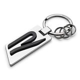 Volkswagen 5H6087010 Originele sleutelhanger met R-logo in metaal zilver/chroom/zwart, M