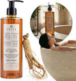 PRIJA 2in1 vloeibare douchegel-shampoo met ginseng-extract, met pompje, veganistisch, 380 ml