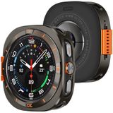 Merkloos Robuuste Metalen Hoes voor Smartwatch 47mm, Graphiet/Oranje