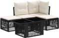 vidaXL Tuinbankenset 5 st Zwart poly rattan