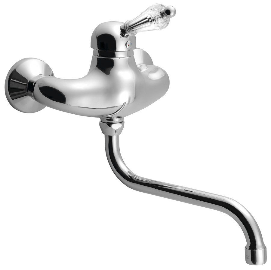 Sapho KIRKÉ CRYSTAL Wandmontage mengkraan met kristallen hendel, chroom