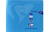 Clairefontaine 303797C Geniet Muziekschrift - 17x22 cm - 48 Pagina's Grote Ruitjes en Notenbalken met Lijnen - Wit Papier 90 g - Polypro Omslag Transparant - Willekeurig Kleur