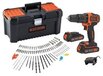 Black+Decker BCD700C2AMB-QW - Schroef-/klopboormachine - 18V - 2 accu's - 100 accessoires