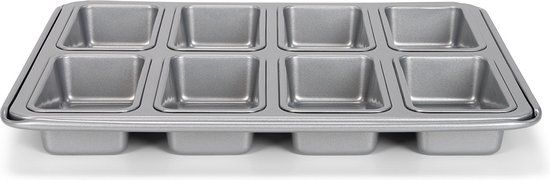 Patisse Mini Broodvorm 8 Vaks - Zilver - Rechthoek - Staal - 28x28cm