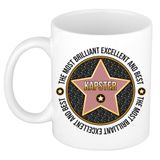Bellatio Decorations Cadeau koffiemok voor de beste kapster - walk of fame - keramiek - 300 ml