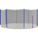 Trampoline Net Ø 366 Cm 8 Poteaux Droits Filet de Sécurité, Entrée zippée