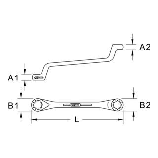 KS Tools BRONZEplus Dubbele Steeksleutel Gekarteld 85x90 mm