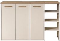 Vente-unique Schoenenmeubel met 3 deuren en 3 nissen - Beige en Licht Naturel - SKAIDO