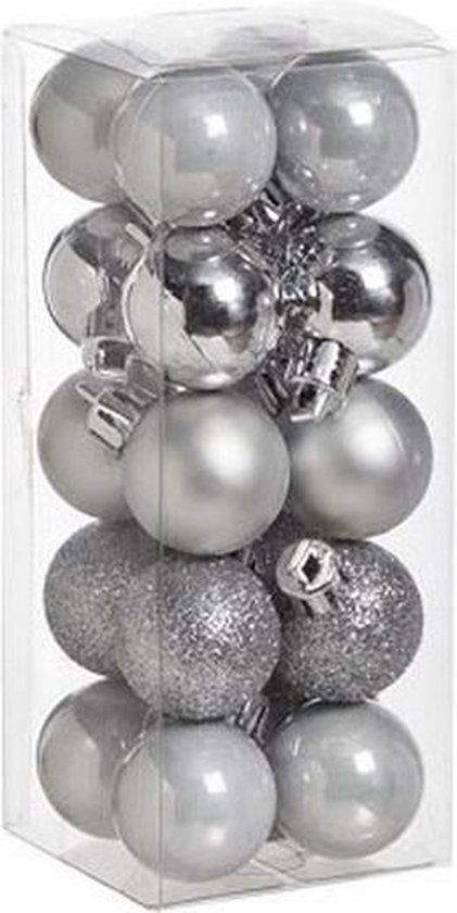 Cosy&Trendy Kerstballen - 20 stuks - 3cm - Zilverkleurig - Kunststof