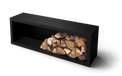 Merkloos Geroba Beltza zwarte Houtopslag met achterwand 1500 x 385 x 500 mm