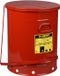 JUSTRITE Vlamdovende Afvalbak Metaal - ROOD 80 liter