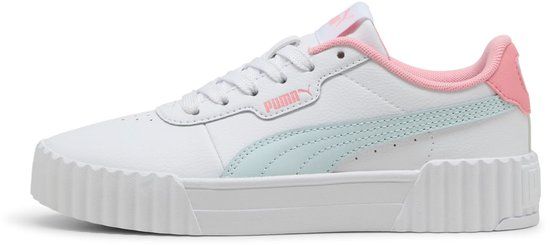 Puma Carina 3.0 Jr Lage Sneakers Dames Wit/Lichtblauw Maat 36