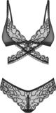 Obsessive Blomentis Lingerieset Zwart XL/XXL