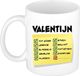Bellatio Decorations Naam mok Valentijn - wit - top gozer - keramiek - 300 ml - cadeau collega beker