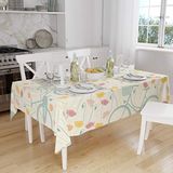 Bonamaison Tafelkleed, Anti-Mold, Sneldrogend, Waterdicht, 100% Polyester Tafellaken, Willekeurig patroon, 140 x 160 Cm