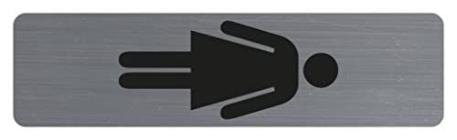 Exacompta - Ref. 67168E - Deurbordje voor dames - 4,4 x 16,5 cm - Geborsteld aluminium