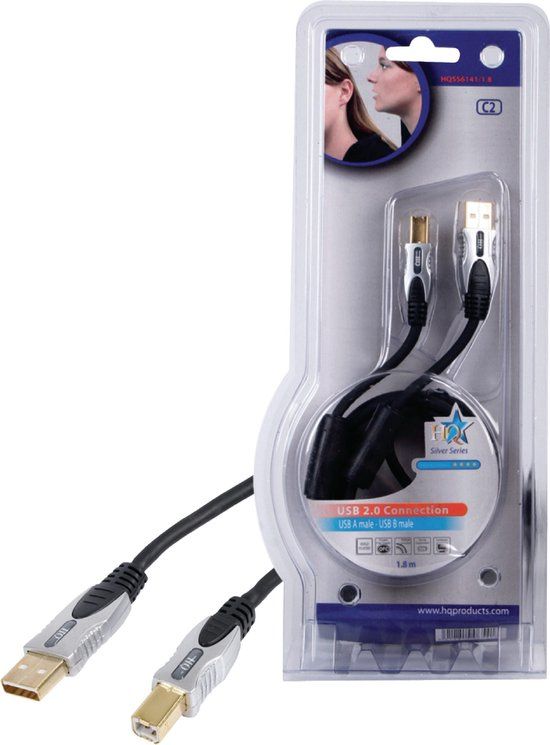 HQ HQSS6141/1.8 USB 2.0 Aansluitkabel 1,80 M Zwart