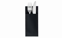 VelaHub Soft Point 50 Bestekservetten, hoogwaardig, wegwerpservetten, 32 x 38 cm, zwart