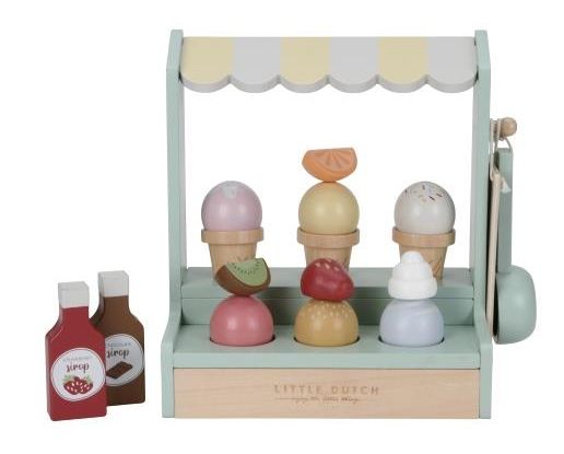 Little Dutch Toy Ice Cream Shop - Wooden Toy Shop for Kids - Multicolour