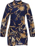 faina Leo E-Commerce Ltd. Faina jurk lange mouw navy multicolor dierenprint polyester XL