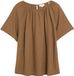 s.Oliver Linnen blouse met ruches Dames Maat 46 Bruin