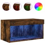 Meuble TV avec éclairage LED 60x30x30 cm couleur chêne fumé