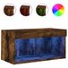 Meuble TV avec éclairage LED 60x30x30 cm couleur chêne fumé