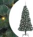 vidaXL Kunstmatige voorverlichte kerstboom met ballenset groen 210 cm