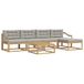 vidaXL - Buiten - bank - set - 6 - st - Wit - en - Lichtgrijs - Polyester