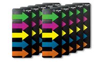 SIGEL HN600/10 markeerstiften pijlen, 10 stuks à 125 stroken in het formaat 25 x 45 mm, groen, blauw, roze, geel