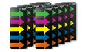 SIGEL HN600/10 markeerstiften pijlen, 10 stuks à 125 stroken in het formaat 25 x 45 mm, groen, blauw, roze, geel