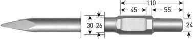Rotec 6-kant Puntbeitel 400mm 6-kant ø30,0 / ø24x55mm - 2155205
