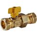 Riko Robinet à boisseau sphérique gaz - Laiton - Gastec - 22mm knel x 22mm knel