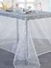 Calitex Leaf tafelkleed Organza, 140 x 350 cm, zilver