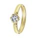 Lucardi Dames Ring met zirkonia - Ring - Cadeau - 9 Karaat - Geelgoud