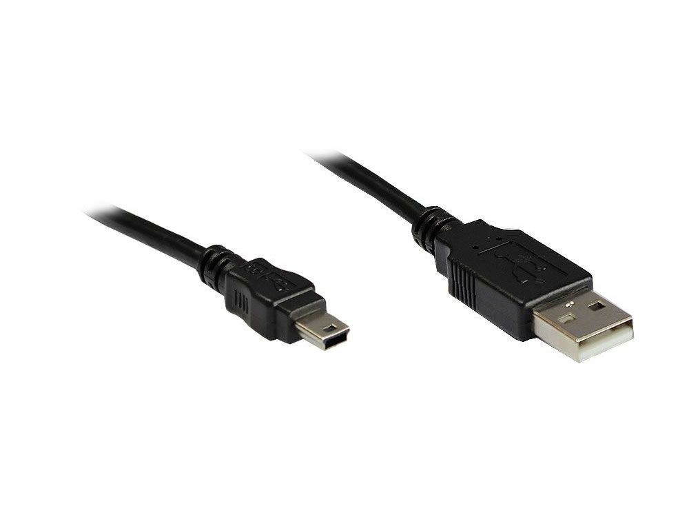 Alcasa USB 2.0 A/USB mini 0.15 m USB-kabel Zwart